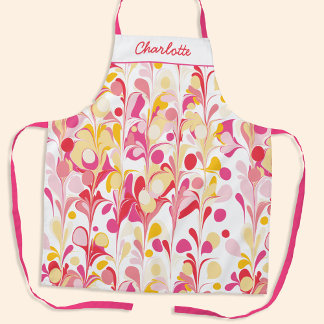 Abstract Retro Pattern Pink Personalised Apron