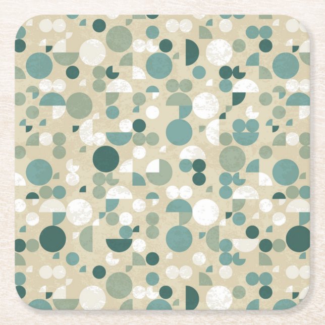 Abstract retro pattern square paper coaster (Front)