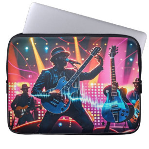 Abstract retro pop musical instruments laptop sleeve