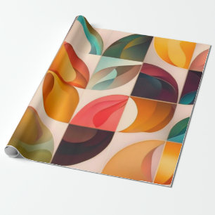 Abstract Retro Popular Squares Collection Wrapping Paper