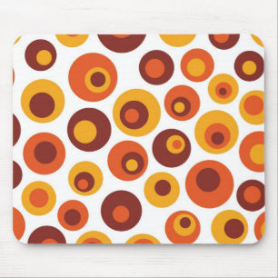Abstract retro round mouse mat