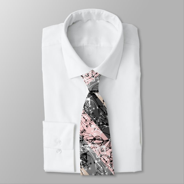 Abstract retro small flowers floral leaves branch tie (Tied)