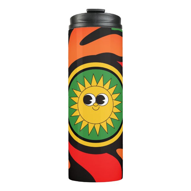 Abstract retro sun emoji Thermal Tumbler (Front)