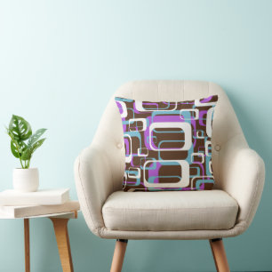 Abstract Retro Swinging 60s Geometric Pattern Cushion