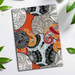 Abstract Retro Swirl Pattern Card
