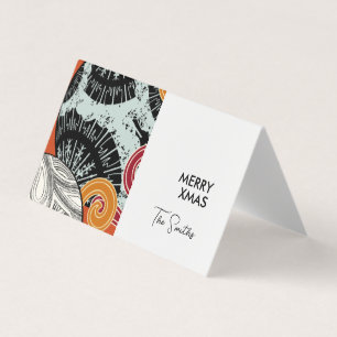 Abstract Retro Swirl Pattern with Japanese Vibes Business Card