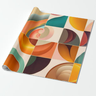 Abstract Retro Trendy Squares Collection Wrapping Paper