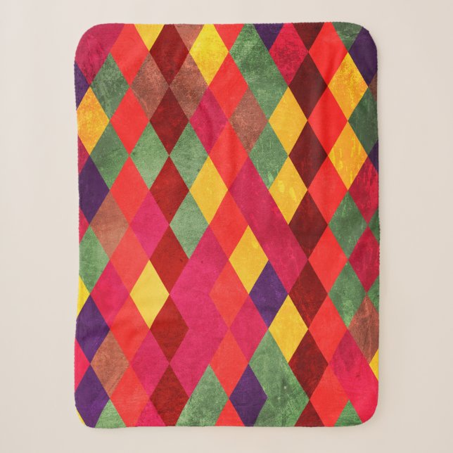 Abstract retro vintage seamless pattern sherpa blanket (Front)