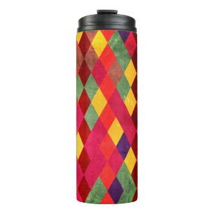 Abstract retro vintage seamless pattern thermal tumbler