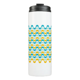 abstract retro wave pattern thermal tumbler