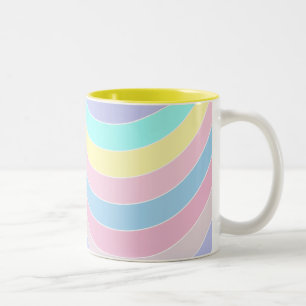 abstract retro wave pattern Two-Tone coffee mug