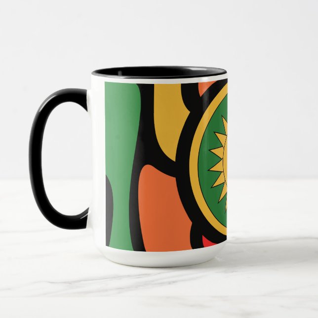 Abstract retro with sun emoji mug (Left)