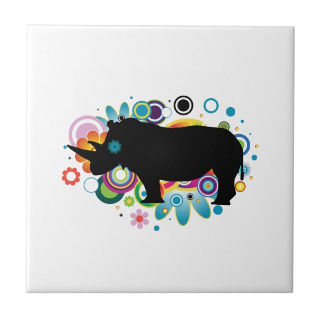 Abstract Rhino Ceramic Tile (Front)