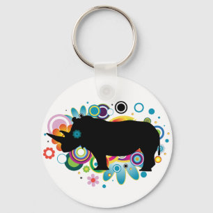 Abstract Rhino Keychain