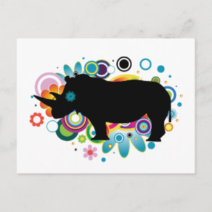 Abstract Rhino Postcard