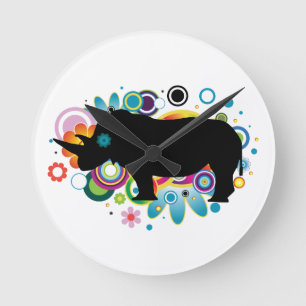 Abstract Rhino Wall Clock