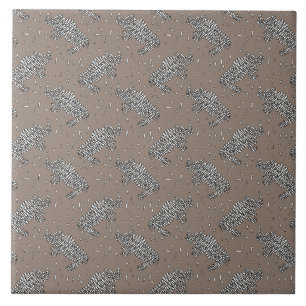 Abstract Rhinoceroses Tile
