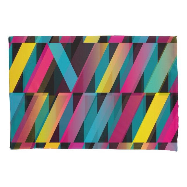 Abstract Ribbon: Colourful Geometric Vintage. Pillowcase (Front)