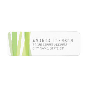 Abstract Ribbons Return Address Label - Green