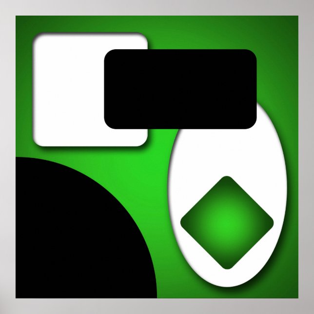 Abstract Rich Modern Green Shapes AP0006 Poster (Front)