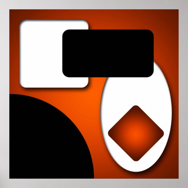 Abstract Rich Modern Orange Shapes AP0006 Poster (Front)