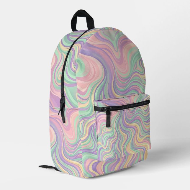 Abstract River Delta Pastel Backpack (Back Corner Left)