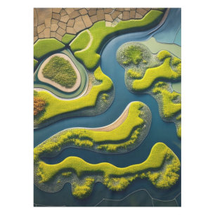Abstract River Estuary Tablecloth