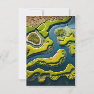 Abstract River Estuary Thank You Card