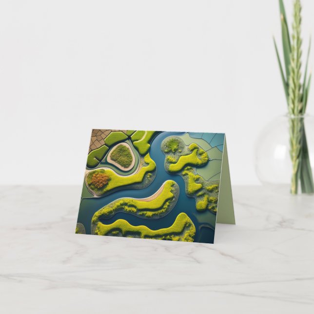 Abstract River Estuary Thank You Card (Front)