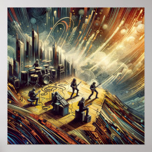 Abstract rock band poster