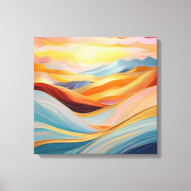 Abstract Rolling Hills at Sunset Canvas Print (Front)