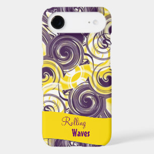 Abstract Rolling Wave in Purple and Yellow