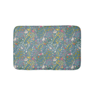 Abstract romantic pattern with cartoon bath mat