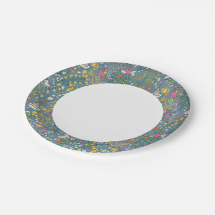 Abstract romantic pattern with cartoon paper plate