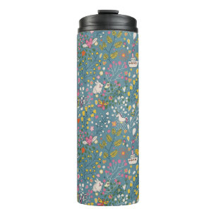 Abstract romantic pattern with cartoon thermal tumbler