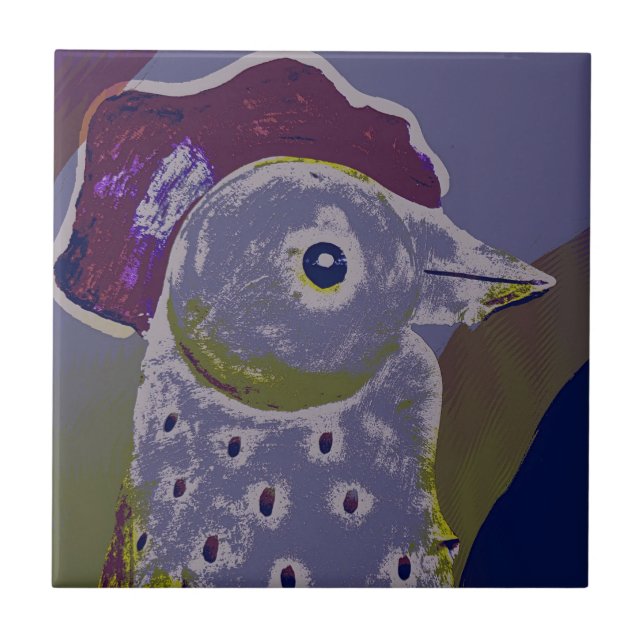 Abstract Rooster 2 Tile (Front)