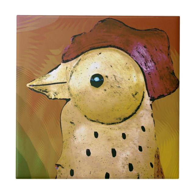 Abstract Rooster 5 Tile (Front)