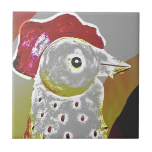 Abstract Rooster 6 Tile