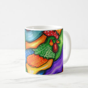 Abstract Rooster Bird Animal Colourful Art Coffee Mug