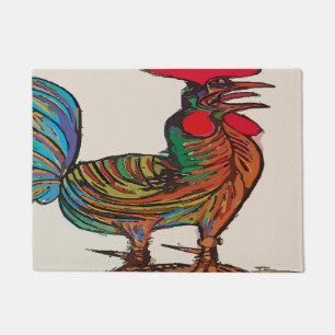 Abstract Rooster Doormat