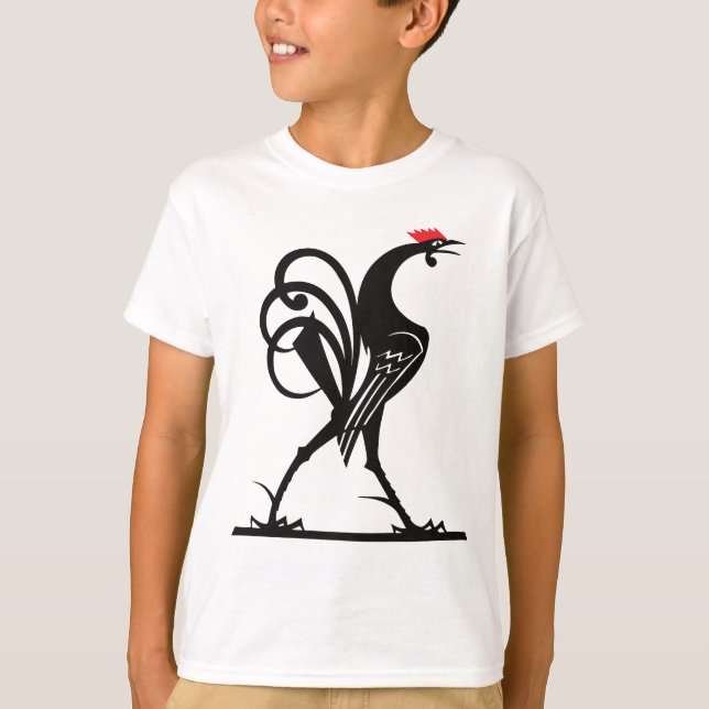 Abstract Rooster Silhouette Art T-Shirt (Front)