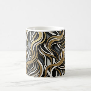 Abstract Root Network Gold Monochrome Coffee Mug