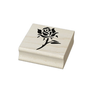 abstract rose art stamp