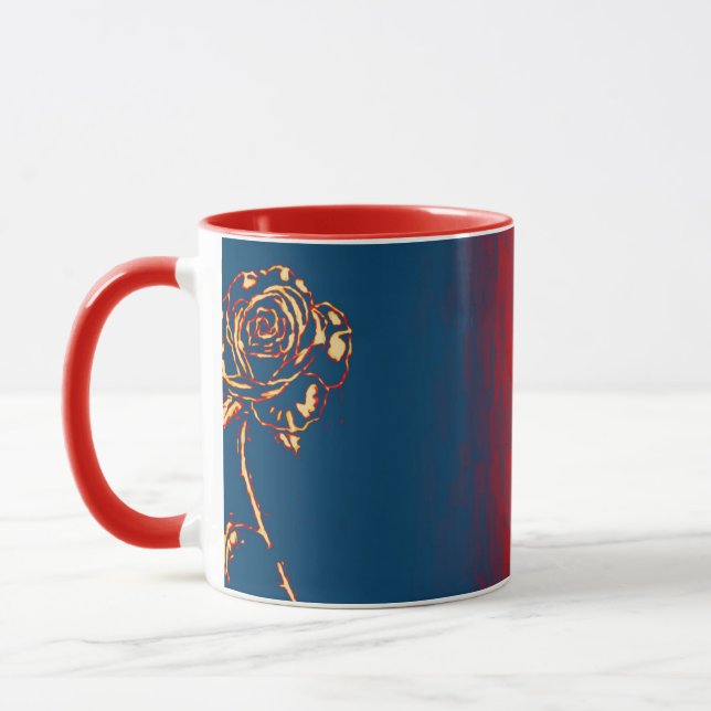 Abstract Rose Ceramic Mug (Left)