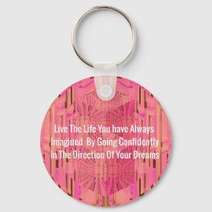 Abstract Rose Colour Positive Encouragement Chic D Key Ring
