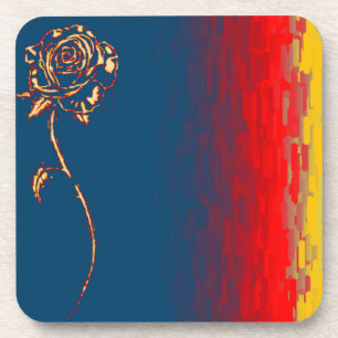 Abstract Rose Cork Coaster