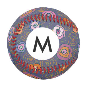 Abstract rose field pattern baseball