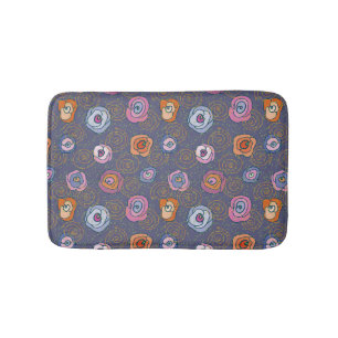 Abstract rose field pattern bath mat