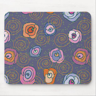 Abstract rose field pattern mouse mat