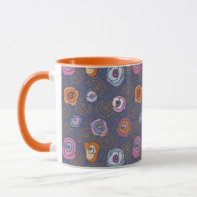 Abstract rose field pattern mug (Left)